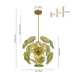 Load image into Gallery viewer, Farmhouze Light - Mid - Century 6 - Light Green Leaf Sunburst Sputnik Chandelier - Chandelier - 19 in - 
