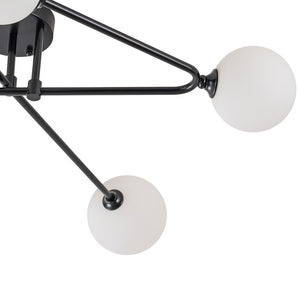 Farmhouze Light - Mid - Century 6 - Light Milky Bubble Abstract Sputnik Ceiling Light - Ceiling Light - Black - 