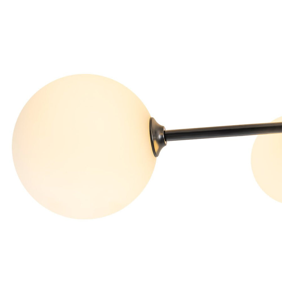 Farmhouze Light - Mid - Century 6 - Light Milky Bubble Abstract Sputnik Ceiling Light - Ceiling Light - Black - 