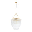 Load image into Gallery viewer, Farmhouze Light-Mid-Century 7-Light Cascaded Glass Tube Tiered Chandelier-Chandelier-Brass-
