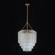 Load image into Gallery viewer, Farmhouze Light-Mid-Century 7-Light Cascaded Glass Tube Tiered Chandelier-Chandelier-Brass-
