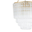 Load image into Gallery viewer, Farmhouze Light-Mid-Century 7-Light Cascaded Glass Tube Tiered Chandelier-Chandelier-Brass-
