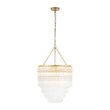 Load image into Gallery viewer, Farmhouze Light-Mid-Century 7-Light Cascaded Glass Tube Tiered Chandelier-Chandelier-Brass-
