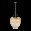 Load image into Gallery viewer, Farmhouze Light-Mid-Century 7-Light Cascaded Glass Tube Tiered Chandelier-Chandelier-Brass-
