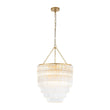 Load image into Gallery viewer, Farmhouze Light-Mid-Century 7-Light Cascaded Glass Tube Tiered Chandelier-Chandelier-Brass-
