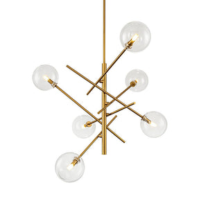 Farmhouze Light - Mid - Century 8 - Light Clear Glass Bubble Sputnik Chandelier - Chandelier - Black - 