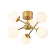 Load image into Gallery viewer, Farmhouze Light - Mid - Century Brass Frosted Glass Globe Sputnik Ceiling Light - Chandelier - Brass - 
