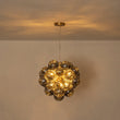 Load image into Gallery viewer, Farmhouze Light - Mid - Century Brass Smoked Glass Globe Bubble Chandelier - Chandelier - Brass - 
