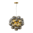 Load image into Gallery viewer, Farmhouze Light - Mid - Century Brass Smoked Glass Globe Bubble Chandelier - Chandelier - Brass - 
