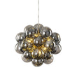 Load image into Gallery viewer, Farmhouze Light - Mid - Century Brass Smoked Glass Globe Bubble Chandelier - Chandelier - Brass - 
