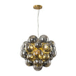 Load image into Gallery viewer, Farmhouze Light - Mid - Century Brass Smoked Glass Globe Bubble Chandelier - Chandelier - Brass - 
