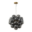 Load image into Gallery viewer, Farmhouze Light - Mid - Century Brass Smoked Glass Globe Bubble Chandelier - Chandelier - Brass - 

