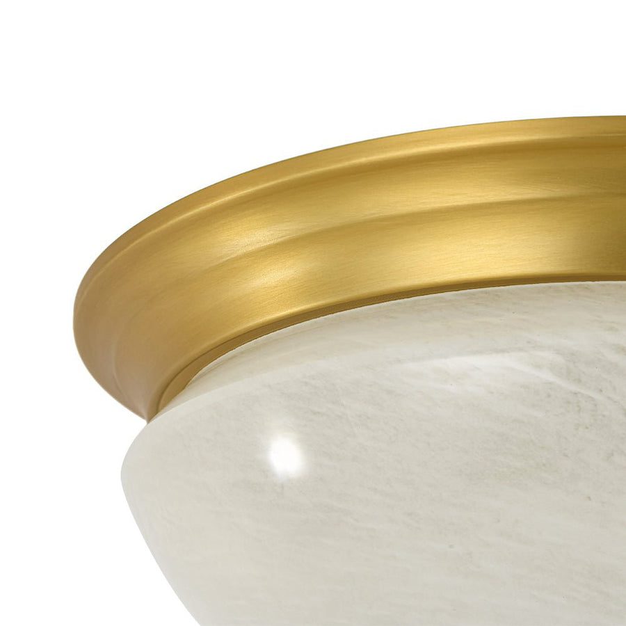 Farmhouze Light - Mid - Century Brass White Cloud Glass Round Ceiling Light - Ceiling Light - Brass - 