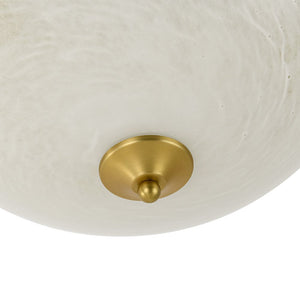 Farmhouze Light - Mid - Century Brass White Cloud Glass Round Ceiling Light - Ceiling Light - Brass - 