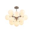 Load image into Gallery viewer, Farmhouze Light - Mid - Century Cluster White Glass Bubble Sphere Sputnik Chandelier - Chandelier - Nickel - 
