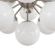 Load image into Gallery viewer, Farmhouze Light - Mid - Century Cluster White Glass Bubble Sphere Sputnik Chandelier - Chandelier - Nickel - 
