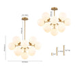 Load image into Gallery viewer, Farmhouze Light - Mid - Century Cluster White Glass Bubble Sphere Sputnik Chandelier - Chandelier - Nickel - 
