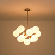 Load image into Gallery viewer, Farmhouze Light - Mid - Century Cluster White Glass Bubble Sphere Sputnik Chandelier - Chandelier - Nickel - 

