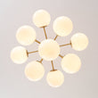 Load image into Gallery viewer, Farmhouze Light - Mid - Century Cluster White Glass Bubble Sphere Sputnik Chandelier - Chandelier - Nickel - 
