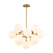 Load image into Gallery viewer, Farmhouze Light - Mid - Century Cluster White Glass Bubble Sphere Sputnik Chandelier - Chandelier - Nickel - 
