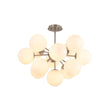 Load image into Gallery viewer, Farmhouze Light - Mid - Century Cluster White Glass Bubble Sphere Sputnik Chandelier - Chandelier - Nickel - 
