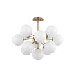 Load image into Gallery viewer, Farmhouze Light - Mid - Century Cluster White Glass Bubble Sphere Sputnik Chandelier - Chandelier - Nickel - 
