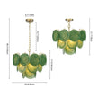 Load image into Gallery viewer, Farmhouze Light-Mid-Century Forest Green Swirl Glass Round Tiered Chandelier-Chandelier-Brass-
