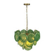 Load image into Gallery viewer, Farmhouze Light-Mid-Century Forest Green Swirl Glass Round Tiered Chandelier-Chandelier-Brass-
