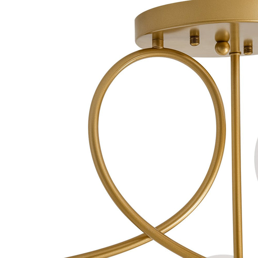 Farmhouze Light - Mid - Century Frosted Glass Globe Scroll Sputnik Ceiling Light - Ceiling Light - Brass - 