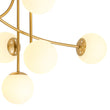 Load image into Gallery viewer, Farmhouze Light - Mid - Century Frosted Glass Globe Scroll Sputnik Ceiling Light - Ceiling Light - Brass - 
