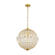 Load image into Gallery viewer, Farmhouze Light - Mid - Century Glam Gold Flower Accented Crystal Orb Chandelier - Chandelier - 18 in. - 
