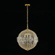 Load image into Gallery viewer, Farmhouze Light - Mid - Century Glam Gold Flower Accented Crystal Orb Chandelier - Chandelier - 18 in. - 
