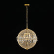 Load image into Gallery viewer, Farmhouze Light - Mid - Century Glam Gold Flower Accented Crystal Orb Chandelier - Chandelier - 18 in. - 
