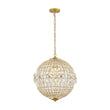Load image into Gallery viewer, Farmhouze Light - Mid - Century Glam Gold Flower Accented Crystal Orb Chandelier - Chandelier - 18 in. - 
