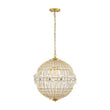 Load image into Gallery viewer, Farmhouze Light - Mid - Century Glam Gold Flower Accented Crystal Orb Chandelier - Chandelier - 18 in. - 
