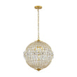Load image into Gallery viewer, Farmhouze Light - Mid - Century Glam Gold Flower Accented Crystal Orb Chandelier - Chandelier - 18 in. - 
