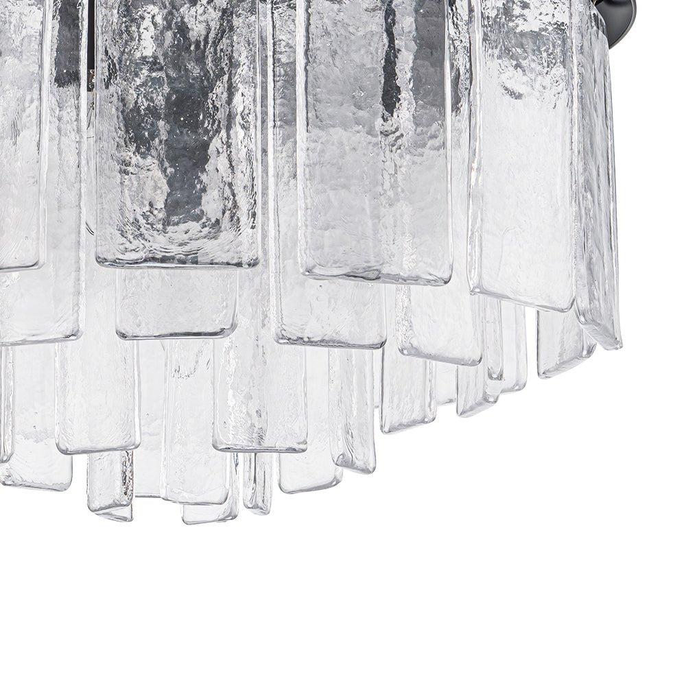 Photo inspiration: Textured Glass Chandelier For Apartment Living Room Reference: Mid Century Tiered Water Textured Glass Chandelier