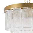 Load image into Gallery viewer, Farmhouze Light-Mid-Century Layered Textured Glass Round Ceiling Light-Chandelier-Brass/Fluted Glass-
