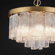 Load image into Gallery viewer, Farmhouze Light-Mid-Century Layered Textured Glass Round Ceiling Light-Chandelier-Brass/Fluted Glass-
