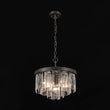 Load image into Gallery viewer, Farmhouze Light-Mid-Century Layered Textured Glass Round Ceiling Light-Chandelier-Nickel-
