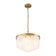 Load image into Gallery viewer, Farmhouze Light - Mid - Century Layered Textured Glass Round Ceiling Light - Chandelier - Nickel - 
