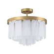 Load image into Gallery viewer, Farmhouze Light - Mid - Century Layered Textured Glass Round Ceiling Light - Chandelier - Nickel - 
