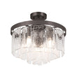 Load image into Gallery viewer, Farmhouze Light-Mid-Century Layered Textured Glass Round Ceiling Light-Chandelier-Oil-Rubbed Bronze-
