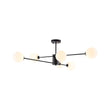 Load image into Gallery viewer, Farmhouze Light - Mid - Century Linear Frosted Glass Globe Sputnik Ceiling Light - Ceiling Light - Black - 

