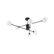 Load image into Gallery viewer, Farmhouze Light - Mid - Century Linear Frosted Glass Globe Sputnik Ceiling Light - Ceiling Light - Black - 
