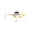 Load image into Gallery viewer, Farmhouze Light - Mid - Century Milky Glass Bubble Sputnik Semi Flush Mount - Ceiling Light - Black + Brass - 
