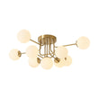 Load image into Gallery viewer, Farmhouze Light - Mid - Century Milky Glass Bubble Sputnik Semi Flush Mount - Ceiling Light - Brass - 

