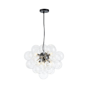 Farmhouze Light - Mid - Century Modern Brass Glass Globe Bubble Chandelier - Chandelier - Black - 