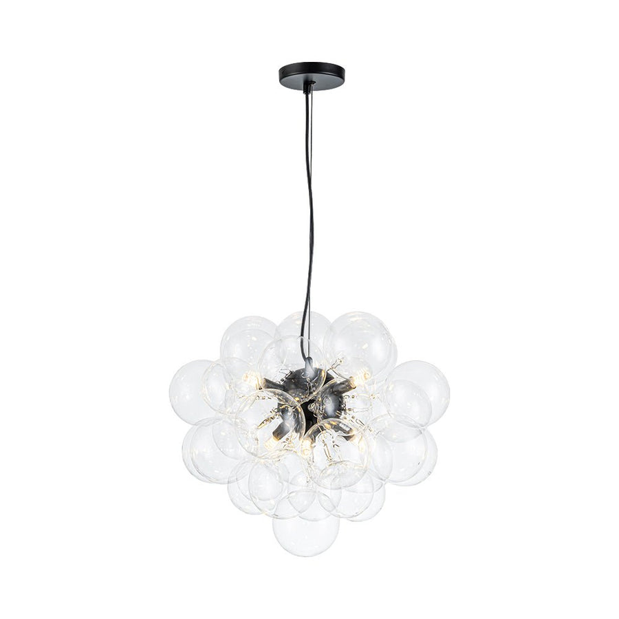 Farmhouze Light - Mid - Century Modern Brass Glass Globe Bubble Chandelier - Chandelier - Black - 