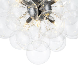 Farmhouze Light - Mid - Century Modern Brass Glass Globe Bubble Chandelier - Chandelier - Black - 